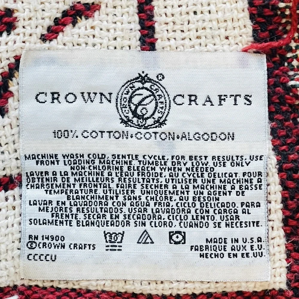Vtg Tapestry Throw Blanket Christmas Mr‎ Santa Claus Cotton 50x60 READ